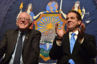 January 3, 2017- Queens- Governor Andrew M. Cuomo, with U.S. Senator Bernie Sanders of Vermont, today unveiled the 1st signature proposal of his 2017 agenda: making college tuition-free for New Yorks middle-class families at all SUNY and CUNY two- and four-year colleges. New Yorks tuition-free college degree program, the Excelsior Scholarship, is the first of its kind in the nation and will help alleviate the crushing burden of student debt while enabling thousands of bright young students to realize their dream of higher education. Under this groundbreaking proposal, more than 940,000 middle-class families and individuals making up to $125,000 per year would qualify to attend college tuition-free at all public universities in New York State. The Excelsior Scholarship program will ensure that students statewide, regardless of their socio-economic status, have the opportunity to receive a quality education and gain the skills they need to succeed in our global economy. (Kevin P. Coughlin/Office of Governor Andrew M. Cuomo)