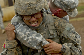 U.S. Army Pfc. Joshua Yi, a combat medic assigned to Bravo Company, 121st Combat Support Hospital, Camp Yungsan, Republic of Korea, carries a simulated casualty during a combat scenario as part of the 2012 Pacific Regional Medical Command Best Medic Competition Aug. 30, 2012, at Schofield Barracks, in Wahiawa, Hawaii. The PRMC Best Medic competition is a 72-hour physical and mental test of U.S. Army Medics leadership, teamwork, tactics, medical knowledge and warrior tasks. The winners of the PRMC competition move on to compete for the ArmyÕs Best Medic at Ft. Sam Houston in San Antonio, Texas. (Department of Defense photo by U.S. Air Force Tech. Sgt. Michael R. Holzworth/Released)