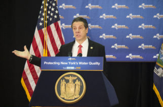Photo by Jessica CurcioAfter visiting SUNY New Paltz, Cuomo spoke at Marist.