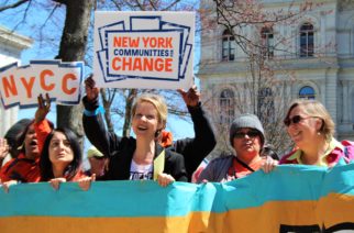 Candidates join protesters in march for greener New York