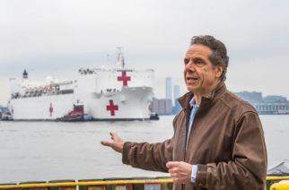 USNS Comfort arrives in New York harbor to relieve strain on hospitals