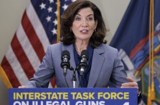 Photo by Mike Groll, Office of the Governor
January 26, 2022 – East Greenbush, NY – Governor Kathy Hochul delivers remarks at the first meeting of the Interstate Task Force on Illegal Guns in East Greenbush.