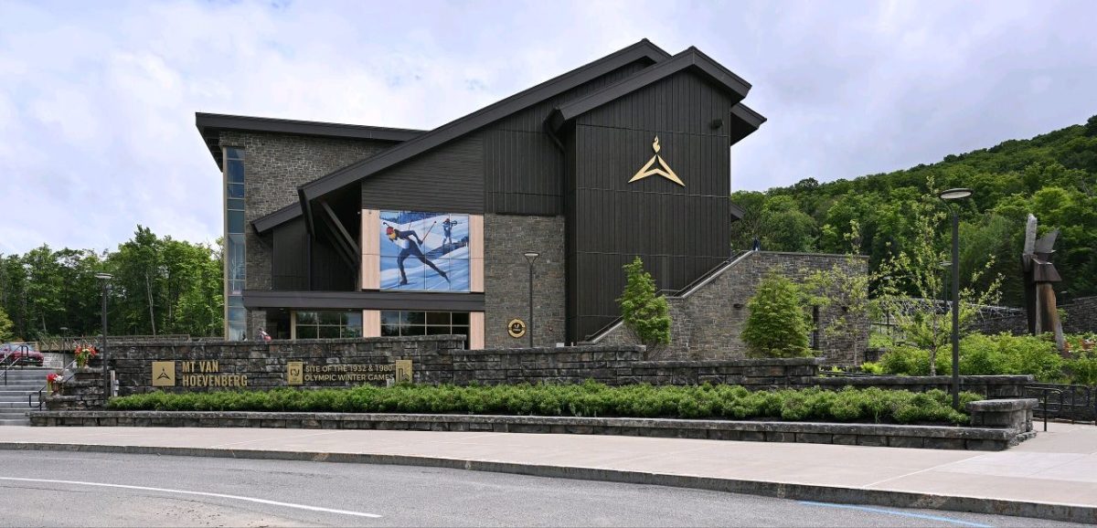 The main building of the Mount Van Hoevenberg Olympic Sports Complex Photo/G. Edward Johnson – Wikimedia Commons