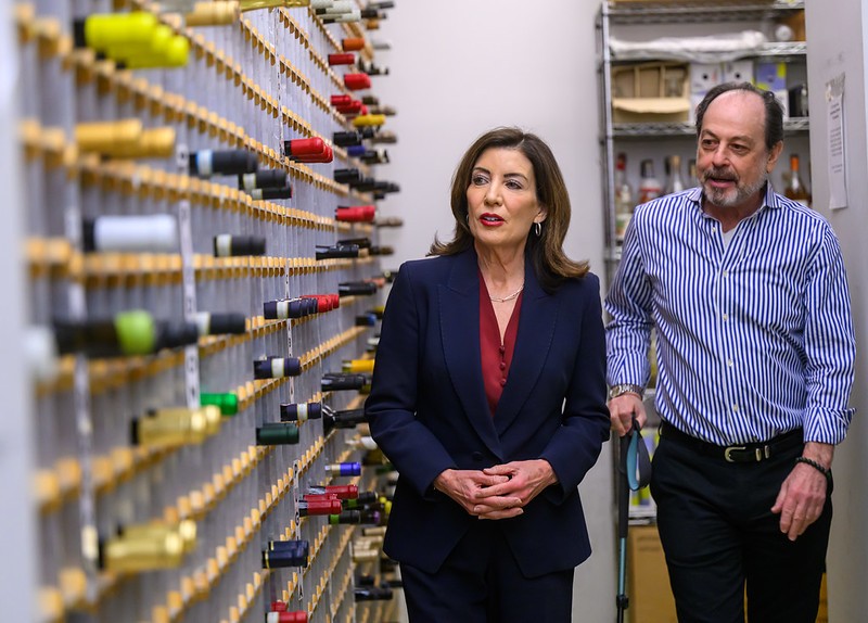Governor Kathy Hochul visits VOS Selections wine store to discuss the impact of tariffs. Photo courtesy of Susan Watts/Office of Governor Kathy Hochul. 