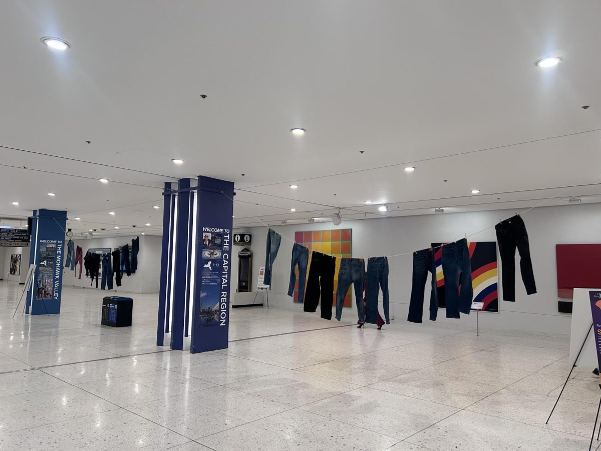 A line of denim in Empire State Plaza